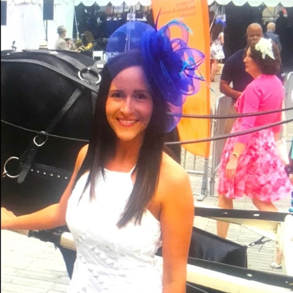 Blue derby hat
